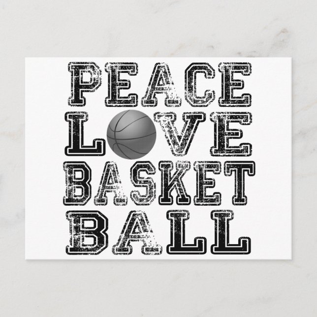 Frieden, Liebe, Basketball Postkarte (Vorderseite)