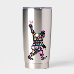 Frieden Liebe Bigfoot Hippie Lustiger Bigfoot-Fan Thermobecher