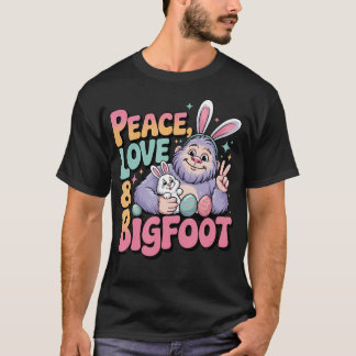 Frieden Liebe Bigfoot Ostern T-Shirt