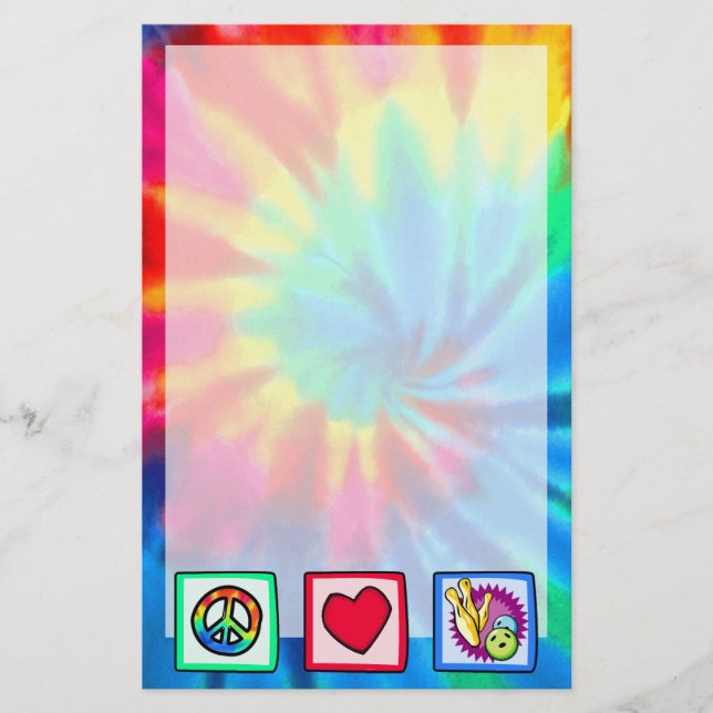 Frieden, Liebe, Bowling Briefpapier (Vorderseite)