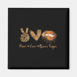 Frieden Liebe Brauner Zucker Leopard Hand Herz Und Magnet