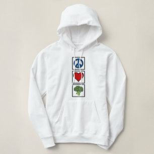 Frieden, Liebe & Brokkoli Hoodie