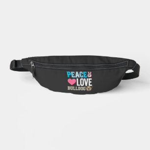 Frieden Liebe Bulldogge Vektor Bauchtasche