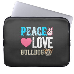 Frieden Liebe Bulldogge Vektor Laptopschutzhülle