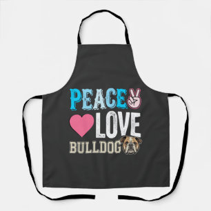 Frieden Liebe Bulldogge Vektor Schürze