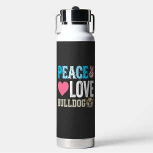 Frieden Liebe Bulldogge Vektor Trinkflasche