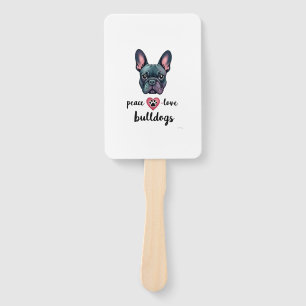 Frieden Liebe Bulldoggen Vintage Galaxy Französisc Fächer