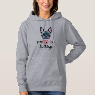 Frieden Liebe Bulldoggen Vintage Galaxy Französisc Hoodie