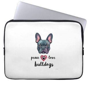 Frieden Liebe Bulldoggen Vintage Galaxy Französisc Laptopschutzhülle