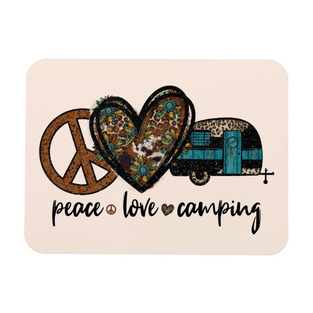 Frieden, Liebe, Camping Magnet (Horizontal)