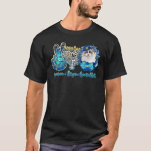 Frieden Liebe Chanukka Süße Katze Chanukka Für Kin T-Shirt