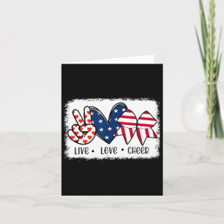 Frieden Liebe Cheer Usa-Flagge 4. Juli Cheerleadin Karte