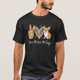 Frieden Liebe Corgi Süß Muttertag Hundemama T-Shirt