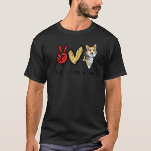 Frieden Liebe Corgi Süßer Hund Mama Muttertag  Cor T-Shirt