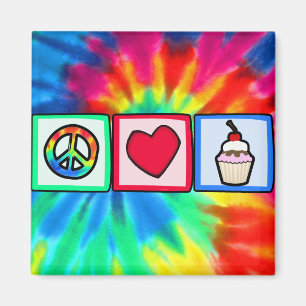 Frieden, Liebe, Cupcakes Magnet
