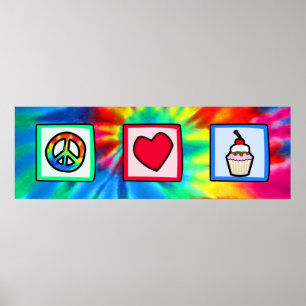 Frieden, Liebe, Cupcakes Poster