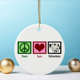 Frieden Liebe Dalmatiner Süßes Weihnachten Keramik Ornament