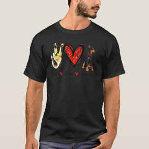 Frieden Liebe Dobermann Dobermann Mutter Hund T-Shirt