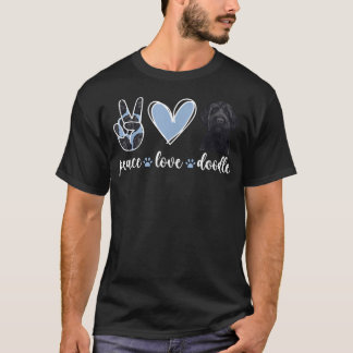 Frieden Liebe Doodle Schwarzes Doodle Besitzer Sch T-Shirt