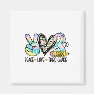 Frieden Liebe Dritte Klasse Lustiger Tie Dye Schül Magnet