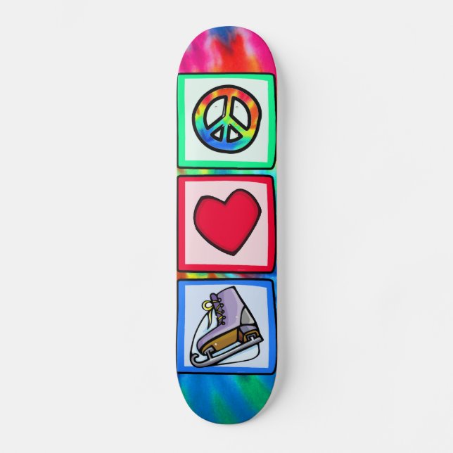 Frieden, Liebe, Eis-Skate Skateboard (Vorderseite)