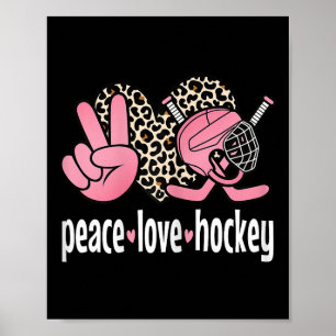 Frieden Liebe Eishockey Süßes Eishockey Frauen Mäd Poster
