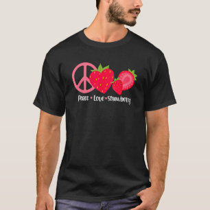 Frieden Liebe Erdbeere Beeren Beere Erdbeeren T-Shirt