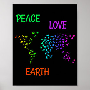 Frieden Liebe Erde Planet Grün Natur Schützt die E Poster