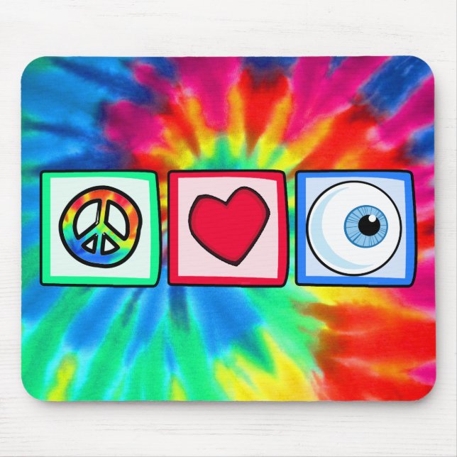 Frieden, Liebe, Eyeball Mousepad (Vorne)