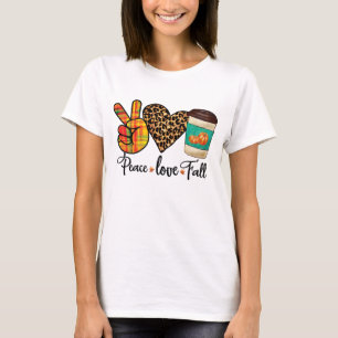 Frieden, Liebe, Fall Leopard Pumpkin GewürzLatte T-Shirt