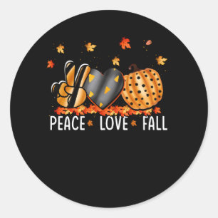 Frieden Liebe fallen Pumpkin Autum Jahreszeit glüc Runder Aufkleber