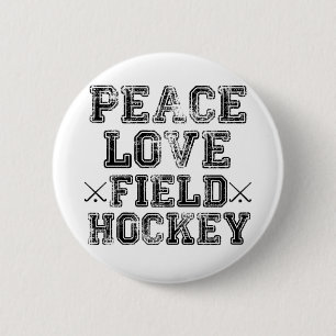 Frieden, Liebe, Feld-Hockey Button
