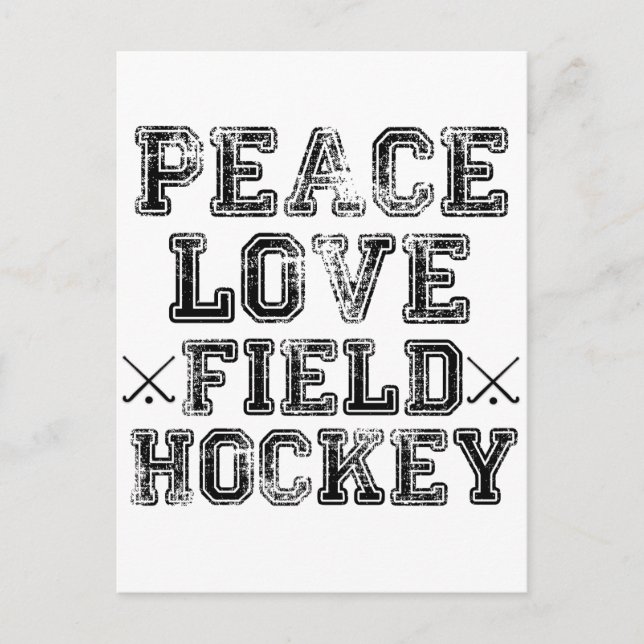 Frieden, Liebe, Feldhockey Postkarte (Vorderseite)
