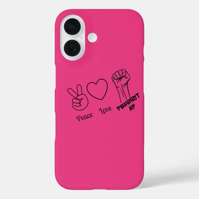Frieden, Liebe, feministischer AF Case-Mate iPhone Hülle (Rückseite)