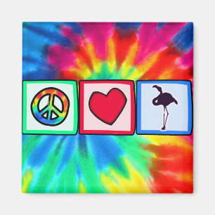Frieden, Liebe, Flamingos Magnet