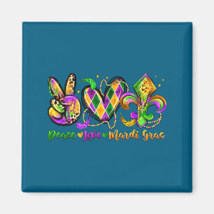 Frieden Liebe Fleur De Lis Mardi Gras 2026 Karneva Magnet