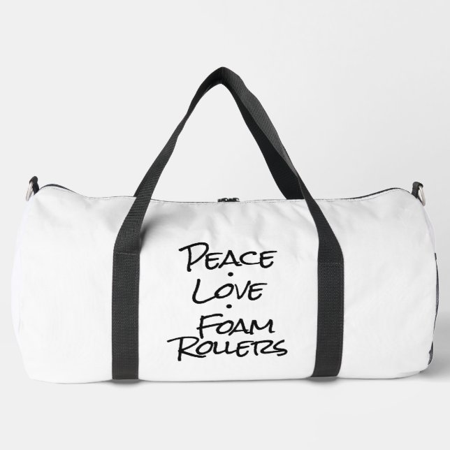 Frieden Liebe Foam Rollers Duffle Bag (Vorderseite)