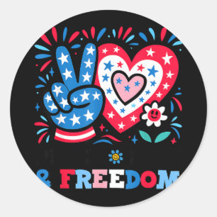 Frieden Liebe Freiheit patriotisch Frieden Liebe F Runder Aufkleber
