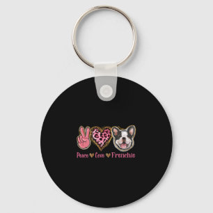 Frieden Liebe Frenchie Spaß Hund Mama Muttertag Schlüsselanhänger