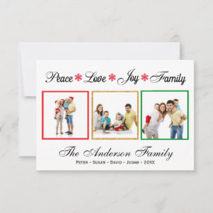 Frieden Liebe Freude Familie - 3x5 Feiertagskarte Einladung