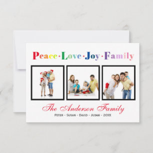 Frieden Liebe Freude Familie - 3x5 Weihnachtskarte Einladung