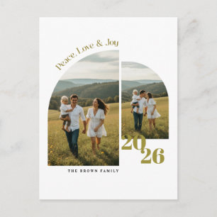 Frieden Liebe & Freude Familienfoto Frohe Weihnach Feiertagspostkarte