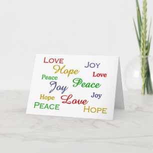 Frieden, Liebe, Freude, Hope Holiday Card Feiertagskarte