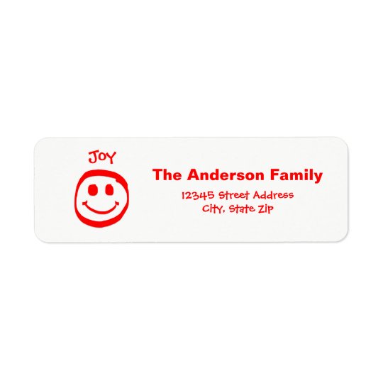 Frieden, Liebe, Freude-Smiley - Adressen-Etikett