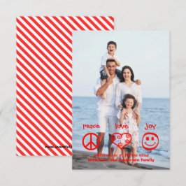 Frieden, Liebe, Freude vertikal - 3x5 Weihnachtska Einladung