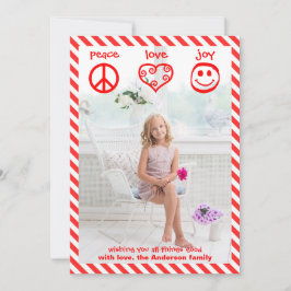 Frieden, Liebe, Freude vertikal - 3x5 Weihnachtska Feiertagskarte