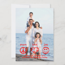 Frieden, Liebe, Freude vertikal - 3x5 Weihnachtska Feiertagskarte