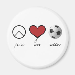 Frieden, Liebe, Fußball Magnet
