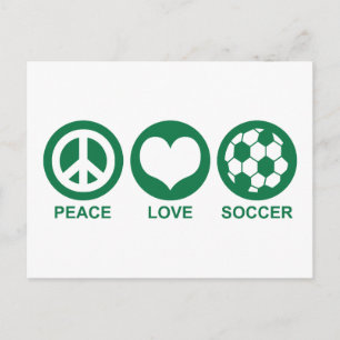 Frieden Liebe Fußball Postkarte