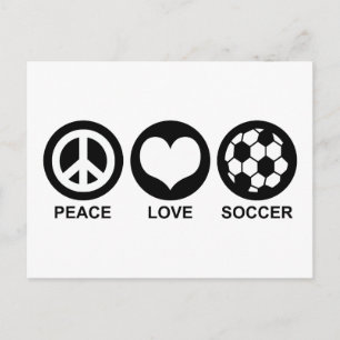 Frieden Liebe Fußball Postkarte